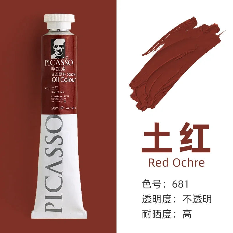50ml Large Tube Oil Paints – Non-Toxic, Mixable Art Supplies Oil Paint Set Babs 50ml 7