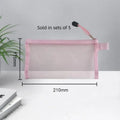 5-Pack Transparent Mesh Pencil Pouches | Zipper Stationery Bags Mesh Pencil Pouches Babs C