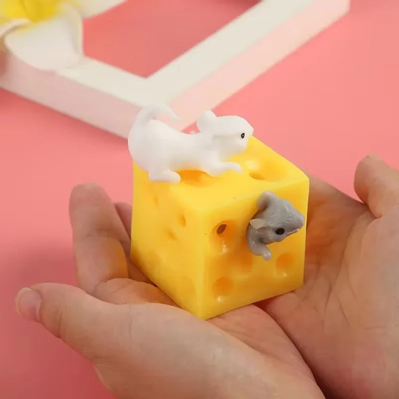 Mice in Cheese Squishy Fidget Toy – Funny Novelty Party Gift Novelty Squishy Toy Babs