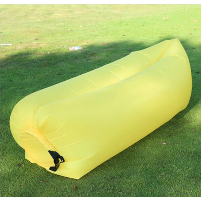 Inflatable Reclining Sofa Bed – Camping & Beach Air Lounger Inflatable Air Lounger Babs Yellow