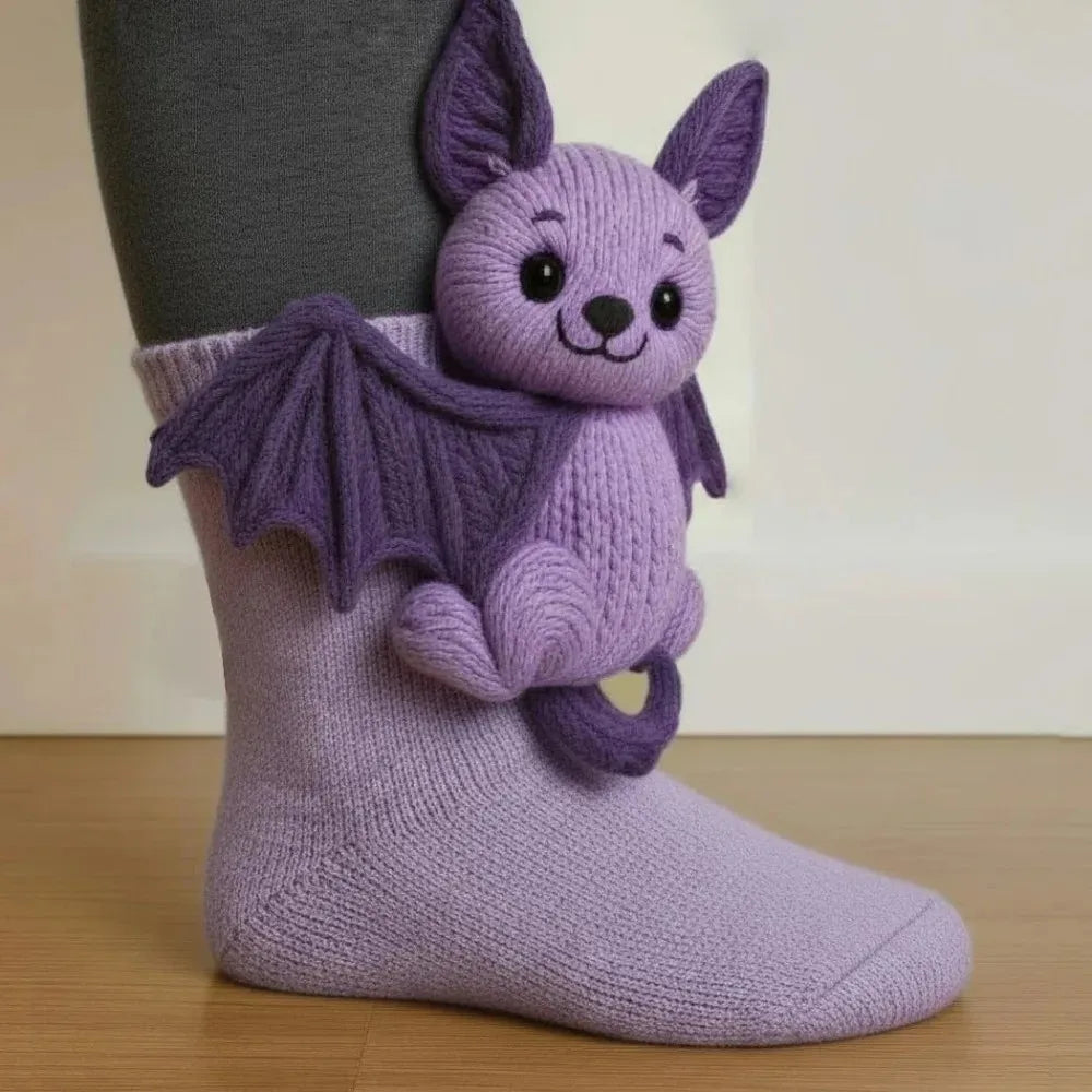 3D Knitted Animal Floor Socks – Cute Sloth & Panda Gift Novelty Knitted Socks Babs style 8 One Size