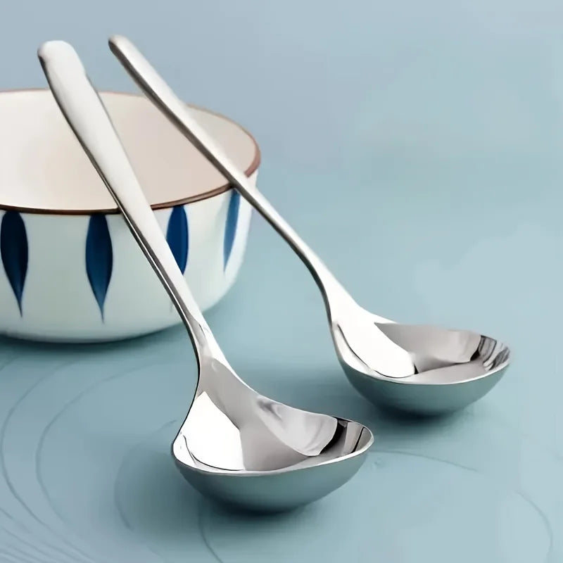 Stainless Steel Large Spoon – Long Handle Soup & Porridge Kitchen Serving Spoon Babs
