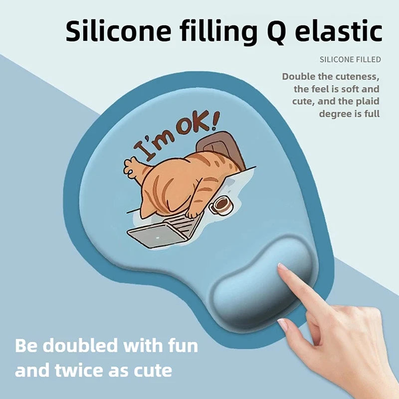 Cartoon Animal Silicone Mouse Pad & Wrist Rest Desk Mat Silicone Mouse Pad Babs