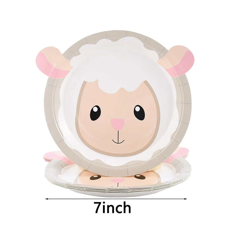10pcs Farm Animal Shaped Disposable Paper Plates Kids Party Disposable Party Plates Babs