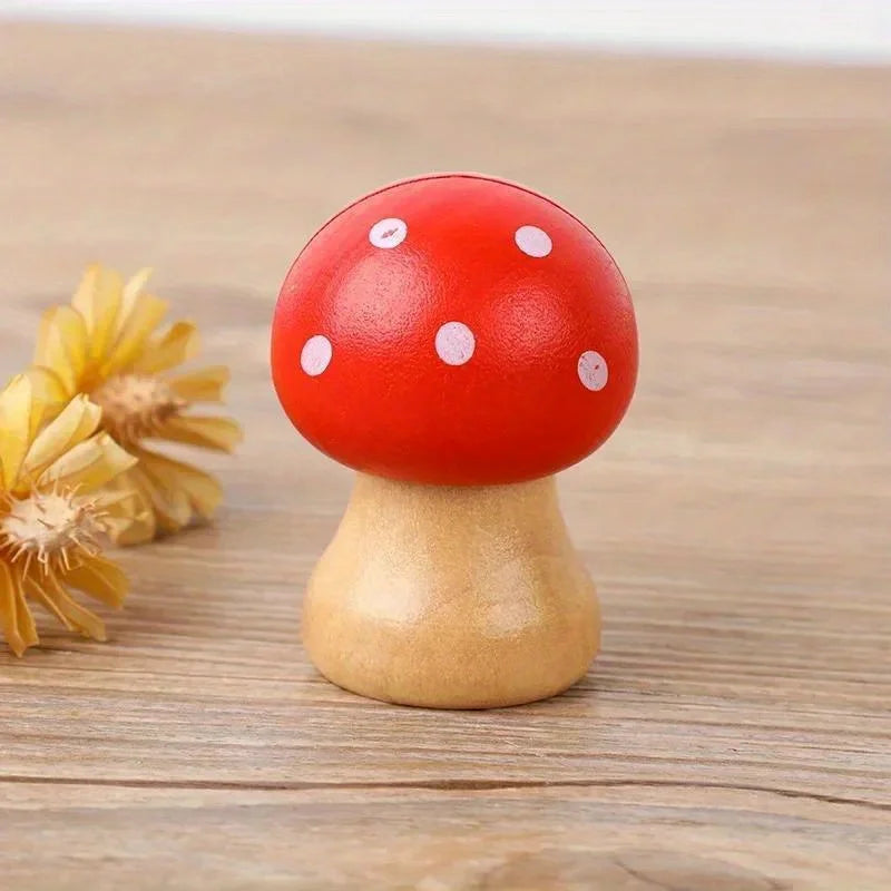 2Pcs Wooden Mushroom Memo Clips – Cute Photo & Note Holder Memo Clip Holder Babs red
