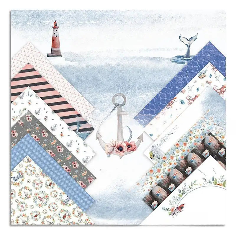 24-Sheet Ocean Scrapbooking Paper Pad – Origami & Card Making Scrapbooking Paper Pad Babs