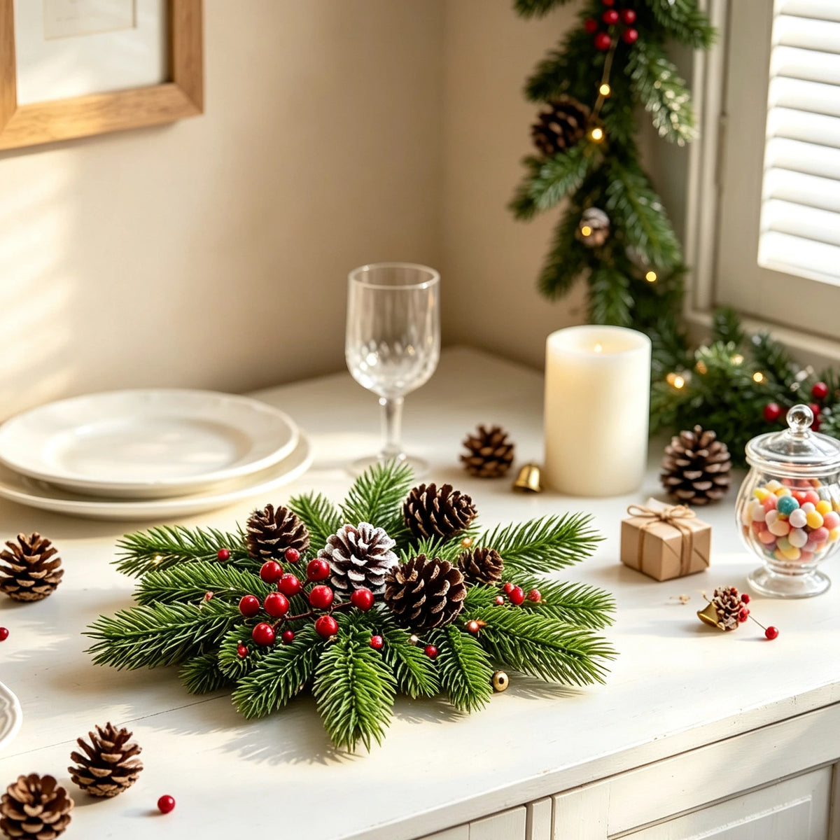 Artificial Pine Needle Sprigs for Christmas & Wedding Decor Artificial Pine Sprigs Babs