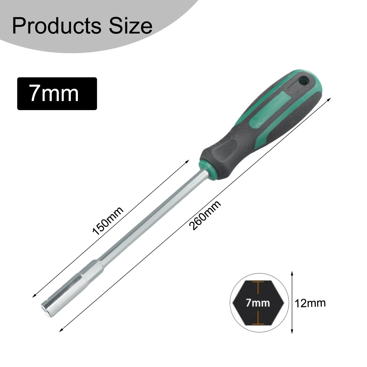 Hex Deep Socket Screwdriver Wrench 5–14mm | Nut Driver Tool Socket Nut Driver Babs 7mm