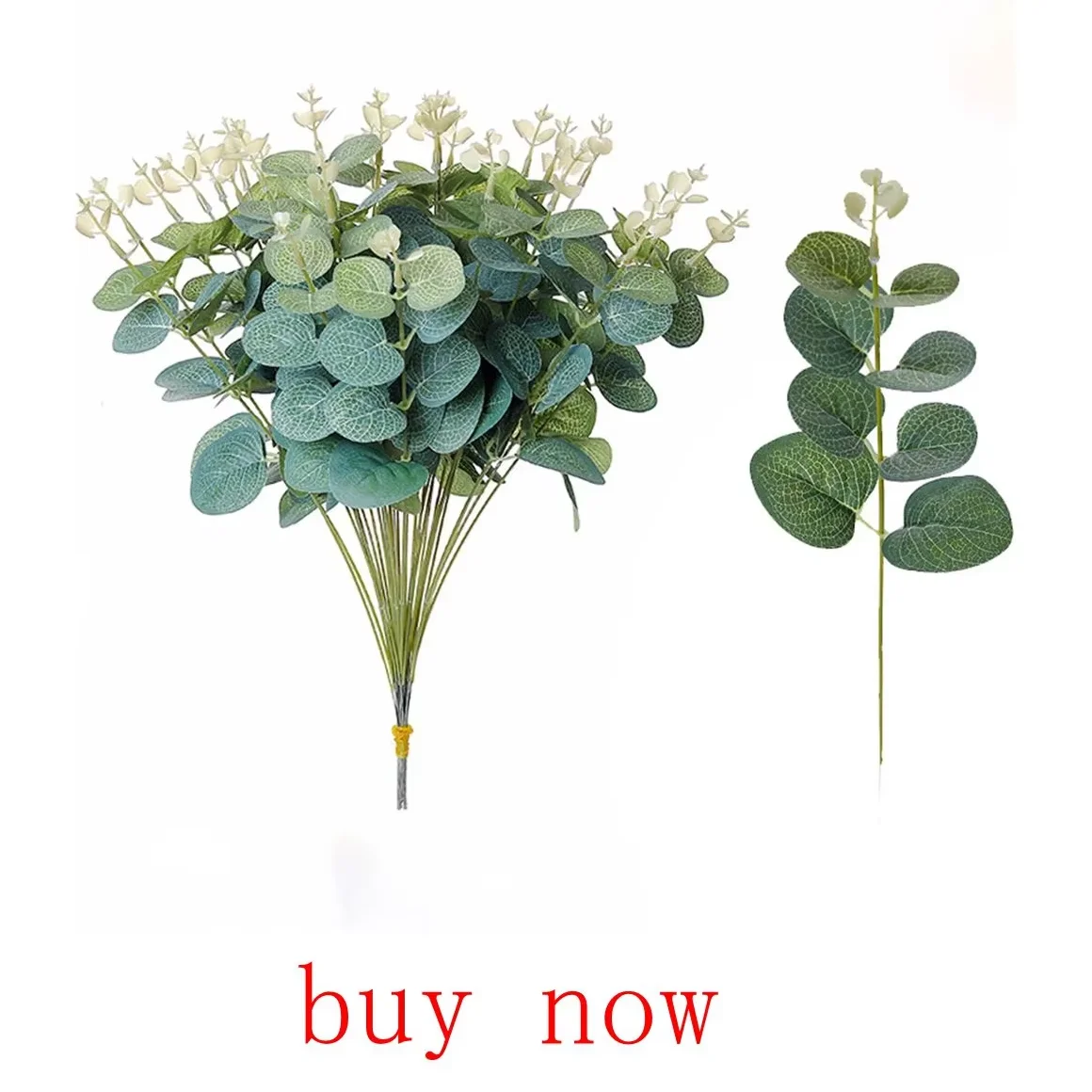 Silk Eucalyptus Stems – Faux Leaves for Wedding & Home Décor Artificial Greenery Stems Babs