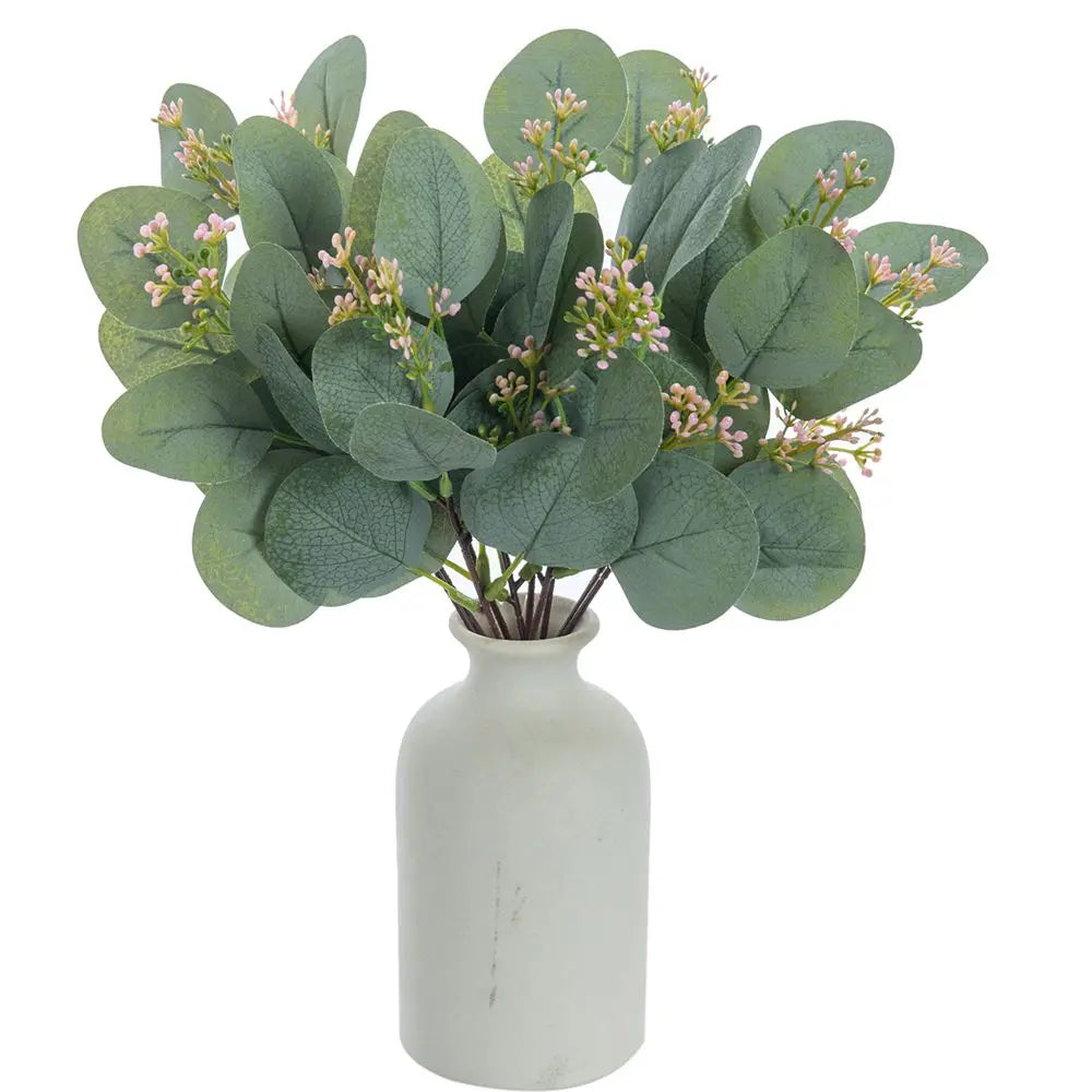 Artificial Eucalyptus Stems 10/20 Pcs – Silk Fake Plant Decor Artificial Floral Stems Babs style 5 No vase 20 pcs