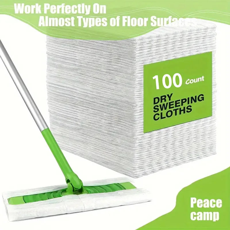Disposable Microfiber Mop Cloths – Electrostatic Floor Wipes Disposable Mop Pads Babs 100pcs