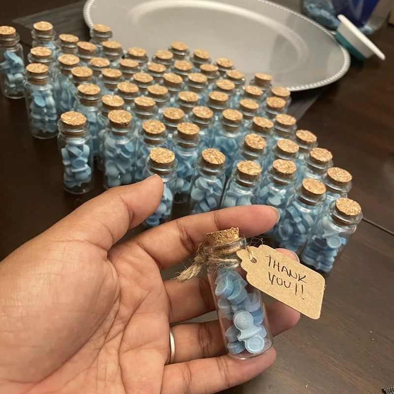 10pcs Mini Glass Bottles with Cork – Wedding & Party Decor Decorative Glass Bottles Babs