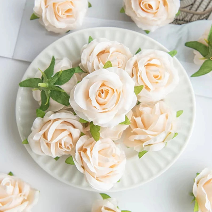 10PC Silk Rose Artificial Flower Heads – Wedding & Home Decor Artificial Flower Heads Babs