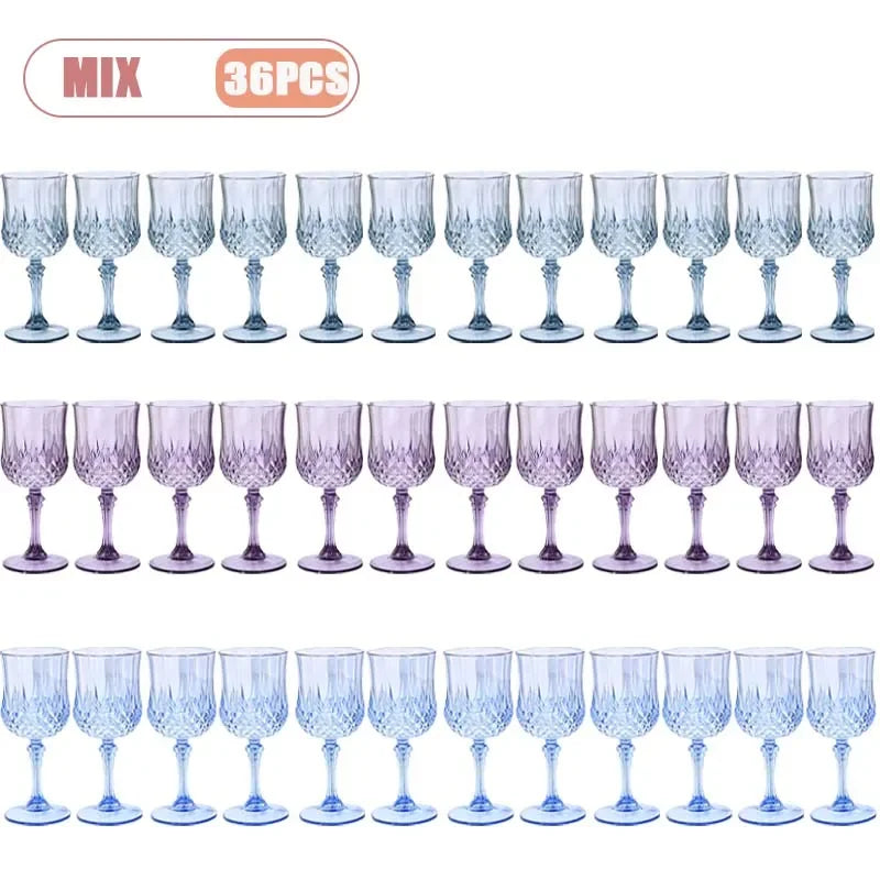 12-36PCS Shatterproof Plastic Champagne Flutes – Reusable Glasses Champagne Flutes Set Babs MIX-36PCS
