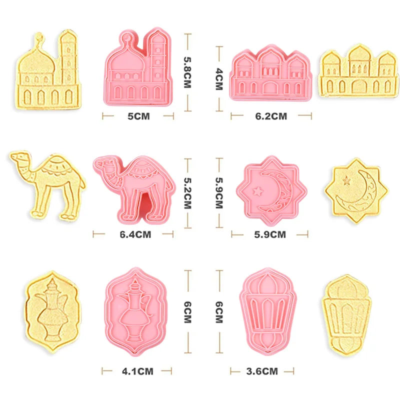 Eid Mubarak & Ramadan Cookie Cutter Set – Islamic Baking Molds Cookie Cutter Set Babs 6Pcs-A