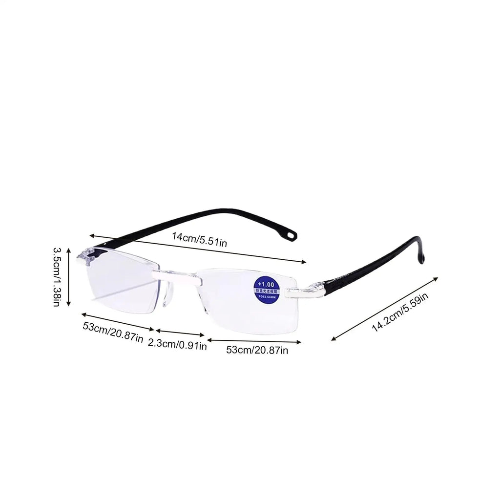 Smart Autofocus Reading Glasses – Anti Blue Light Rimless Reading Glasses Babs