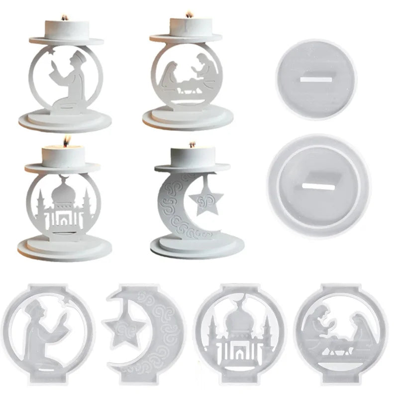 Ramadan Candle Holder Silicone Mold – Eid DIY Cement Gypsum Silicone Craft Mold Babs