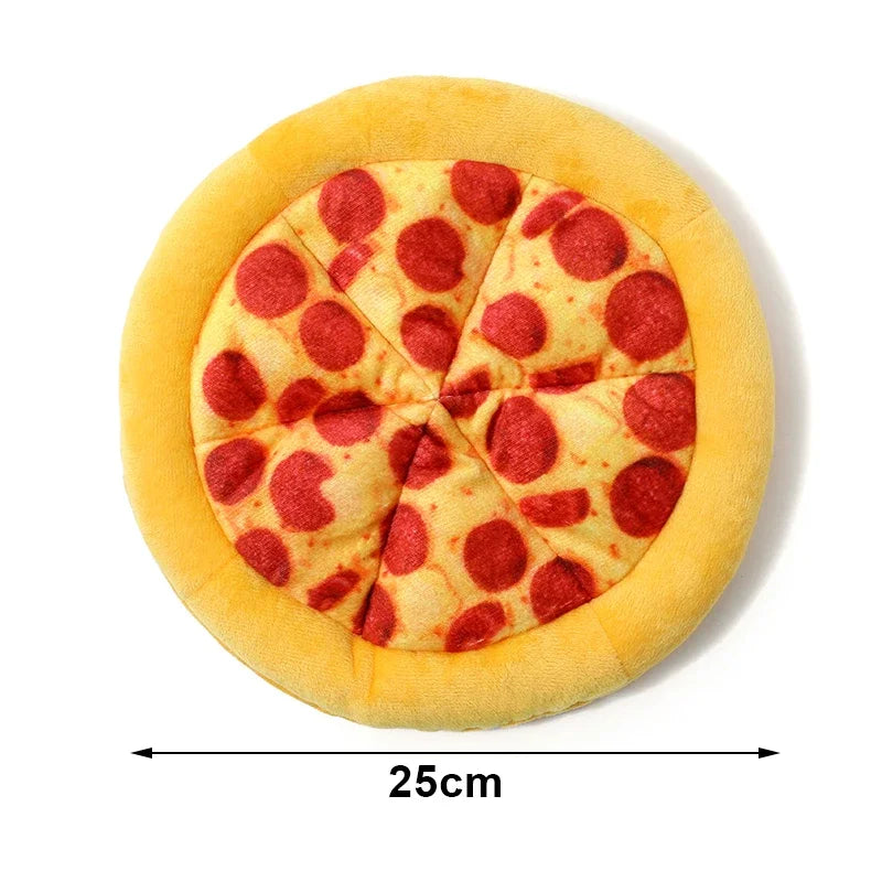 Plush Dog Squeaky Toy – Doughnut & Pizza Chew Toy for Dogs Dog Squeaky Toy Babs Pizza