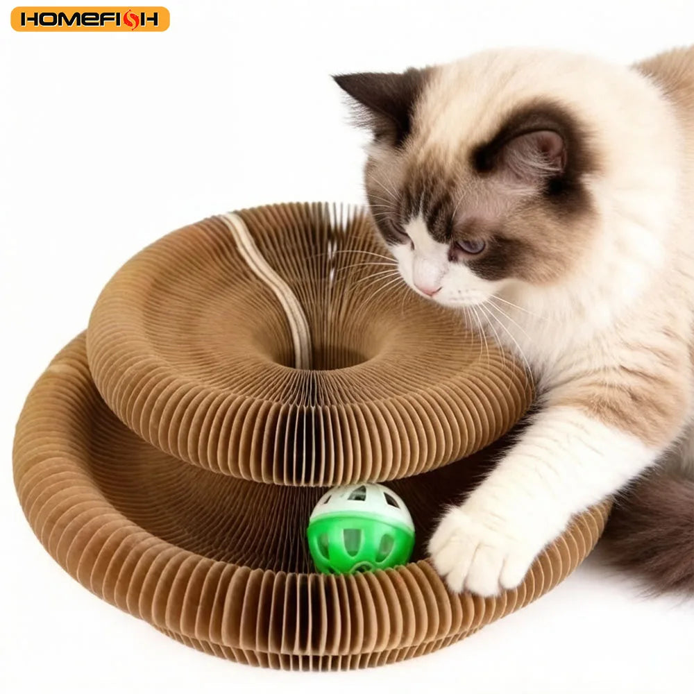 Round Double Tier Corrugated Cat Scratcher Board & Post Cat Scratch Board Babs