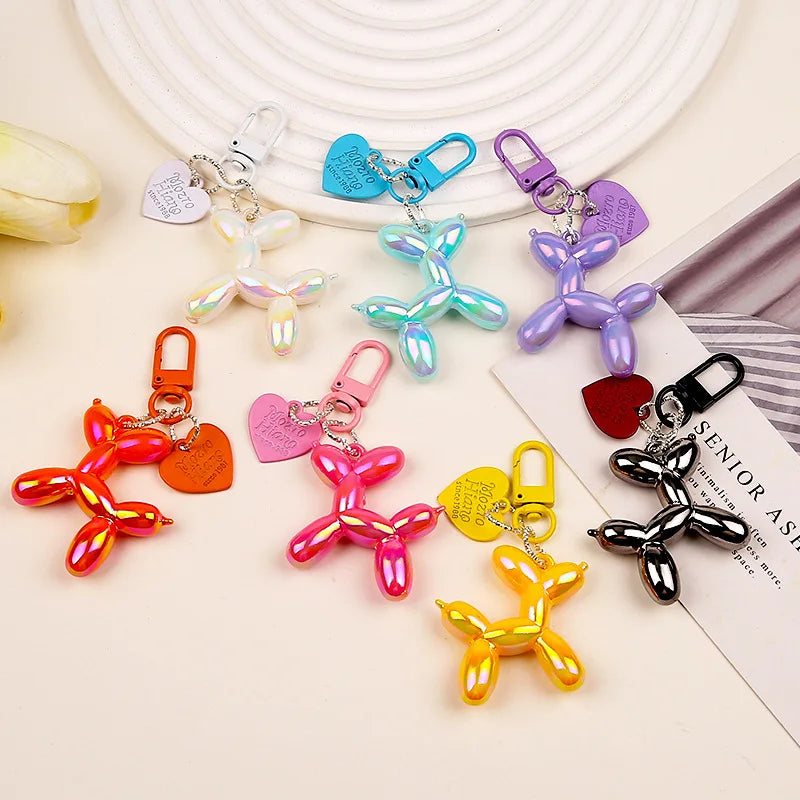 Candy Color Balloon Dog Keychain – Cute Resin Bag Charm Novelty Keychain Babs