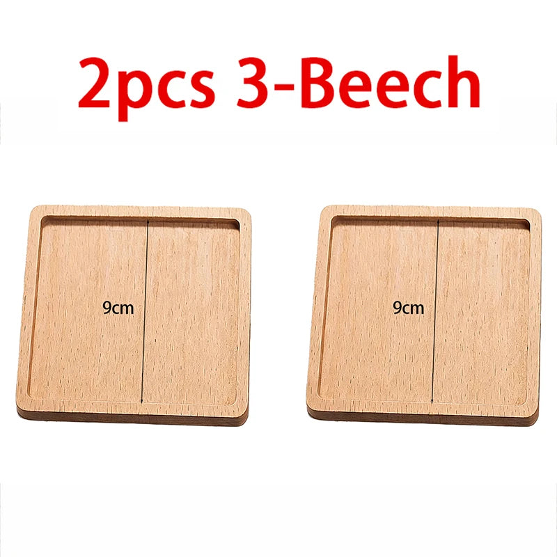 Wooden Coasters for Drinks – Eco-Friendly Wood Cup Coaster Set Wood Drink Coasters Babs 2pcs 3-Beech
