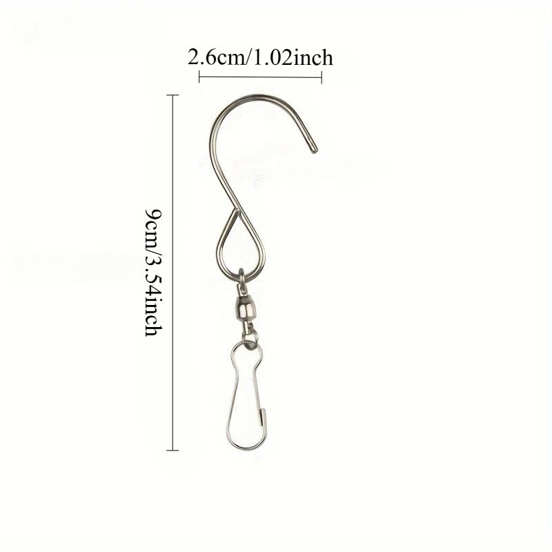 360° Rotating Stainless Steel Hooks for Wind Chimes & Decor Rotating Hanging Hook Babs