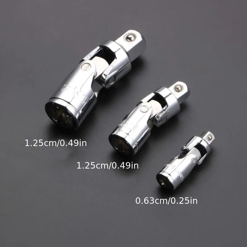 3-Piece Universal Joint Ratchet Socket Adapter Set – Bendable Socket Adapter Set Babs