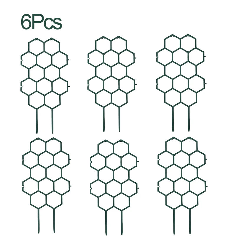 Honeycomb Plant Trellis – Plastic Climbing Frame for Vines Plant Trellis Stake Babs 6Pcs