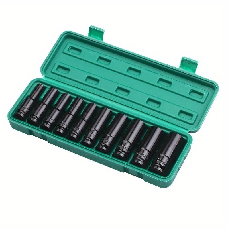 10Pc Metric Impact Socket Set 12–24mm 12-Point Carbon Steel Impact Socket Set Babs 10pcs
