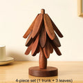 Tree-Shaped Bamboo Trivet – Collapsible Hot Pad for Dishes Bamboo Trivet Babs 4-piece set Small Tree Placemat