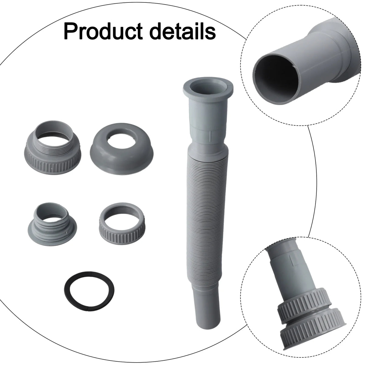 Kitchen Sink Drain Pipe – Fits 32/45/56mm | ABS Expandable Sink Drain Pipe Babs