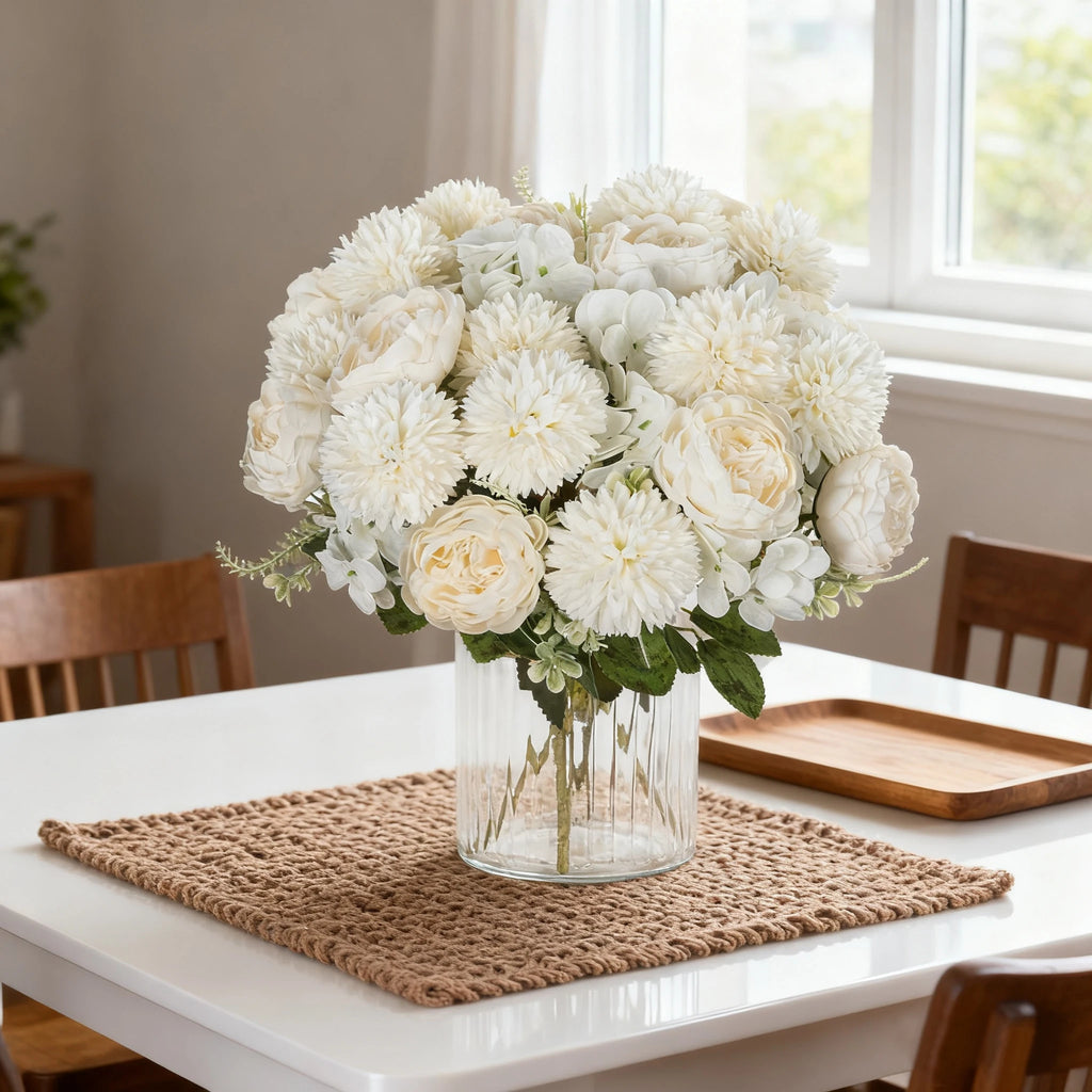 Silk Peony Hydrangea Artificial Flower Bouquet – Wedding Décor Artificial Flower Bouquet Babs