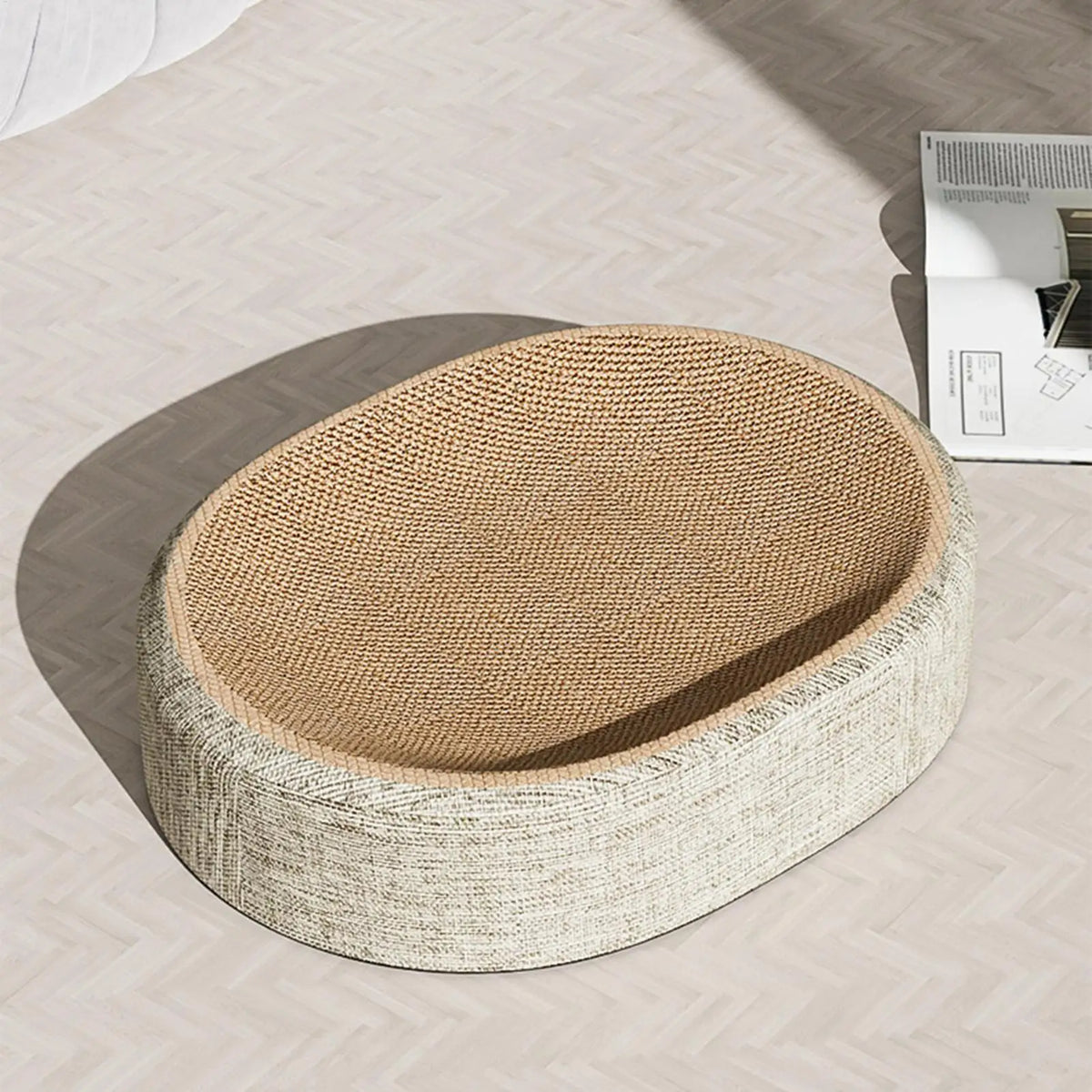 Oval Sisal Cat Scratch Pad & Sleeping Bed | S & L Sizes Cat Scratch Bed Babs