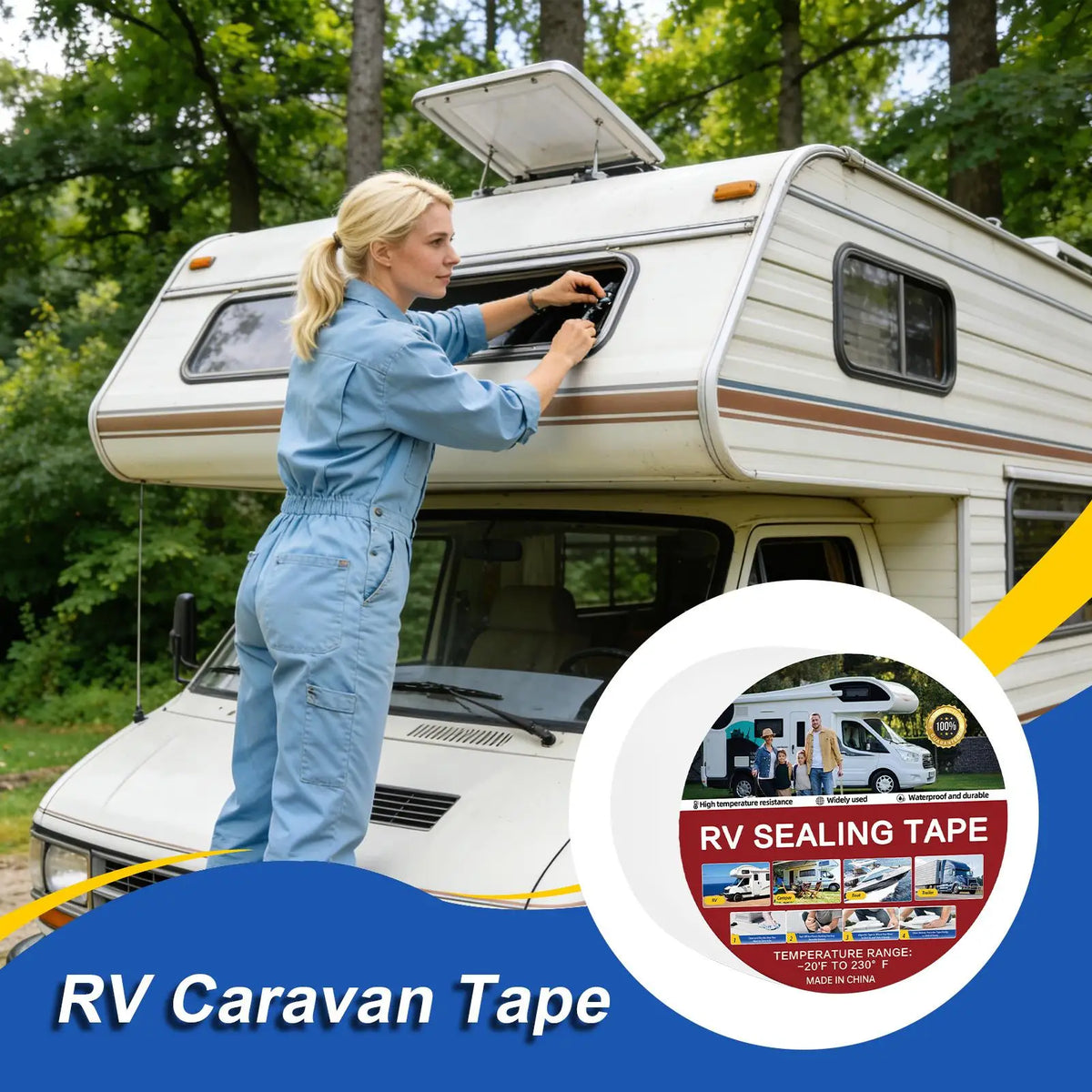 RV Roof Repair Tape – Waterproof UV-Resistant Seam Seal 5x500cm RV Roof Seam Tape Babs