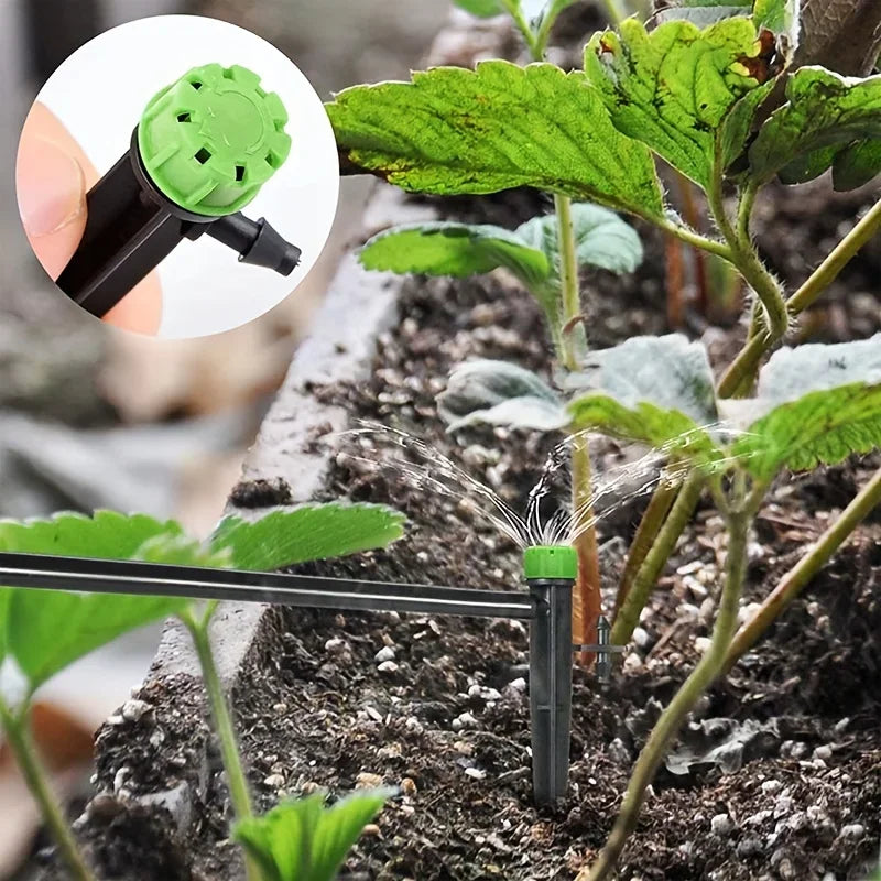 Adjustable 360° Drip Emitters on Stake – Garden Irrigation Drip Irrigation Emitters Babs