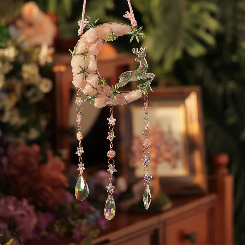 Crystal Moon Natural Gravel Hanging Pendant Decoration Hanging Decoration Babs