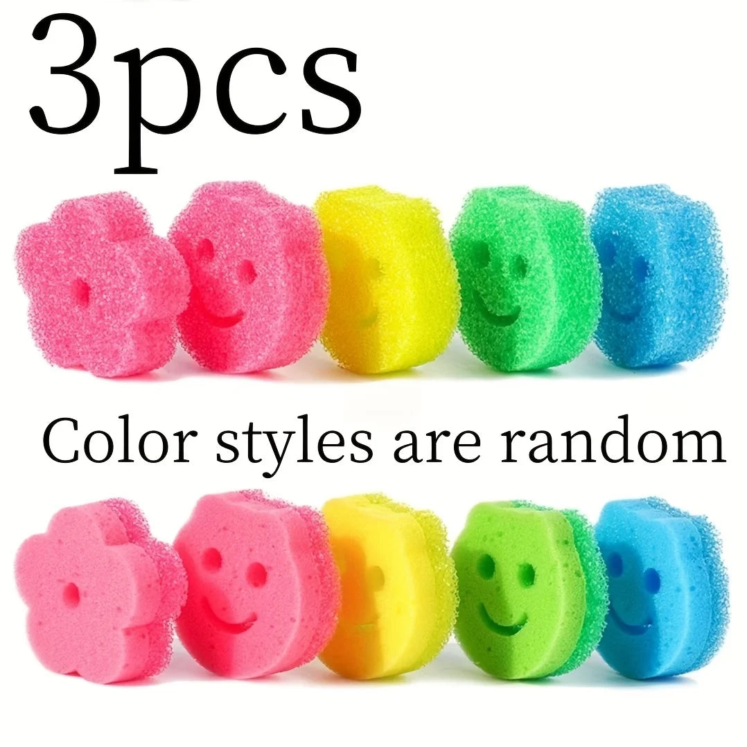 3-Piece Kitchen Magic Sponge Brush Set – Heavy-Duty Cleaner Kitchen Sponge Brush Babs