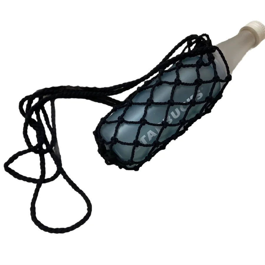 Handwoven Crossbody Cup Holder & Water Bottle Sleeve Bag Crossbody Bottle Bag Babs