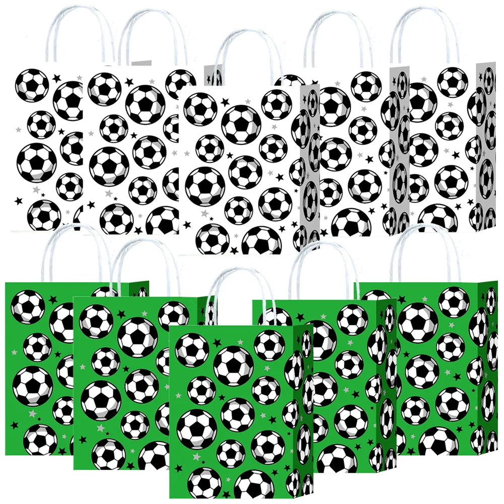 Soccer Party Bags with Handles | Kraft Treat Bags 5/10/20 Pcs Party Favor Bags Babs
