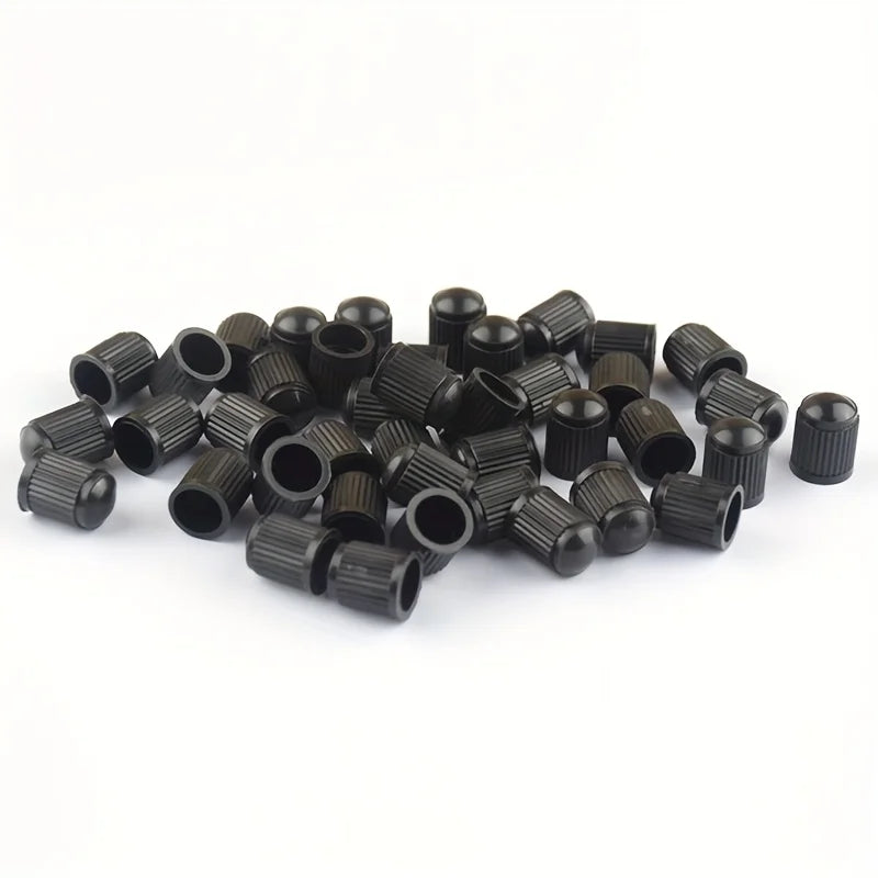 50pcs Black Tire Valve Dust Caps for Cars, Bikes & Motorcycles Tire Valve Caps Babs