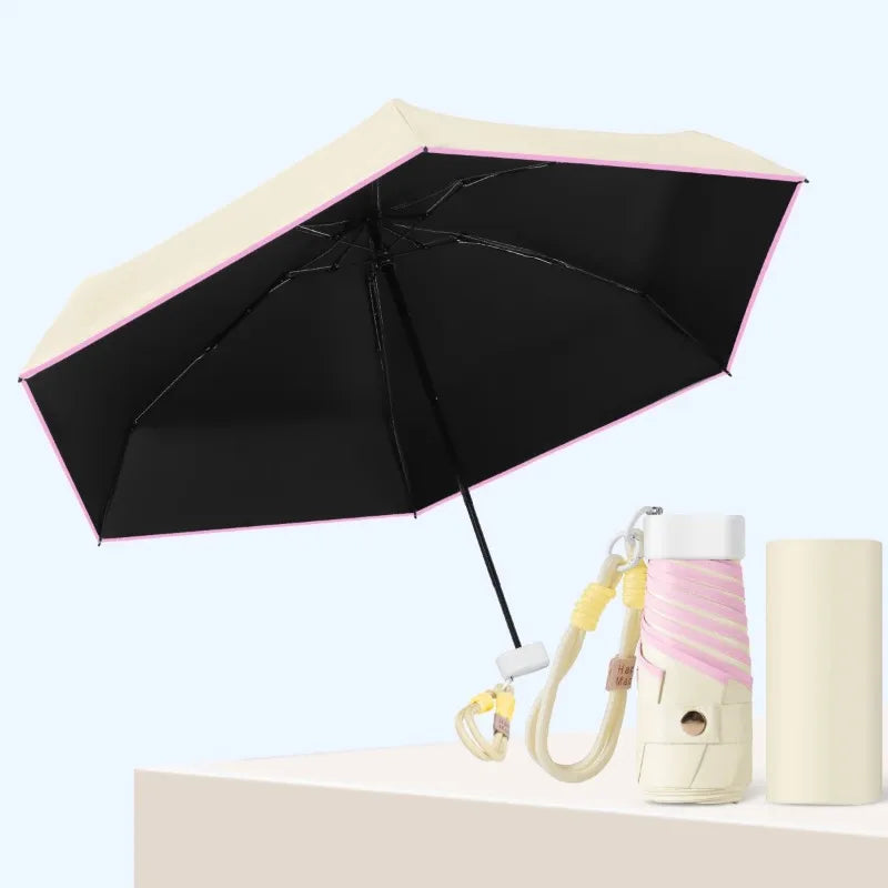 UPF 50+ Mini Folding UV Umbrella – Compact Travel Sunshade Folding Travel Umbrella Babs