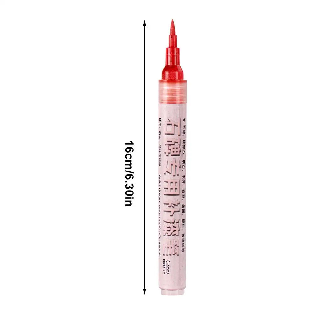 Tombstone Marker Pen – Waterproof Fade-Resistant 12 Colors Stone Paint Marker Babs Red 1pcs