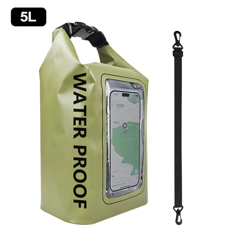 Waterproof Dry Bag 2L 5L PVC Touch Screen Outdoor Backpack Waterproof Dry Bag Babs 5L G