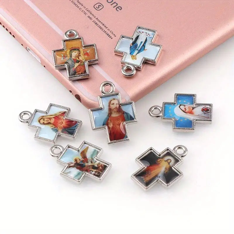 10Pcs Mixed Enamel Cross Crucifix Pendants for DIY Jewelry DIY Jewelry Pendants Babs