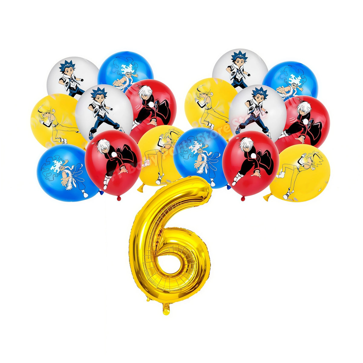 Beyblade & Bakugan Birthday Balloons Banner Party Decorations Party Decorations Set Babs 17pcs Balloons 6