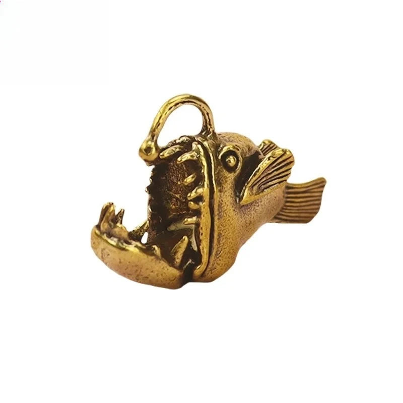 Brass Anglerfish Miniature Figurine – Ocean Sea Animal Decor Miniature Figurine Babs