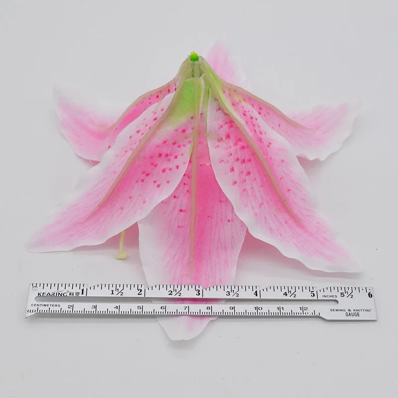 10pcs Silk Lily Artificial Flower Heads 18cm – Wedding & DIY Décor Artificial Flower Heads Babs