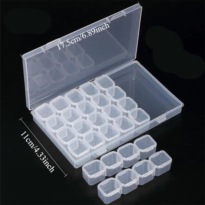 28-Compartment Plastic Nail & Jewelry Organizer Storage Box Jewelry Storage Box Babs