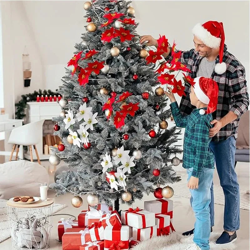 32cm Christmas Silk Carnation Bouquet – Fake Flowers for Home & Wedding Artificial Flower Bouquet Babs