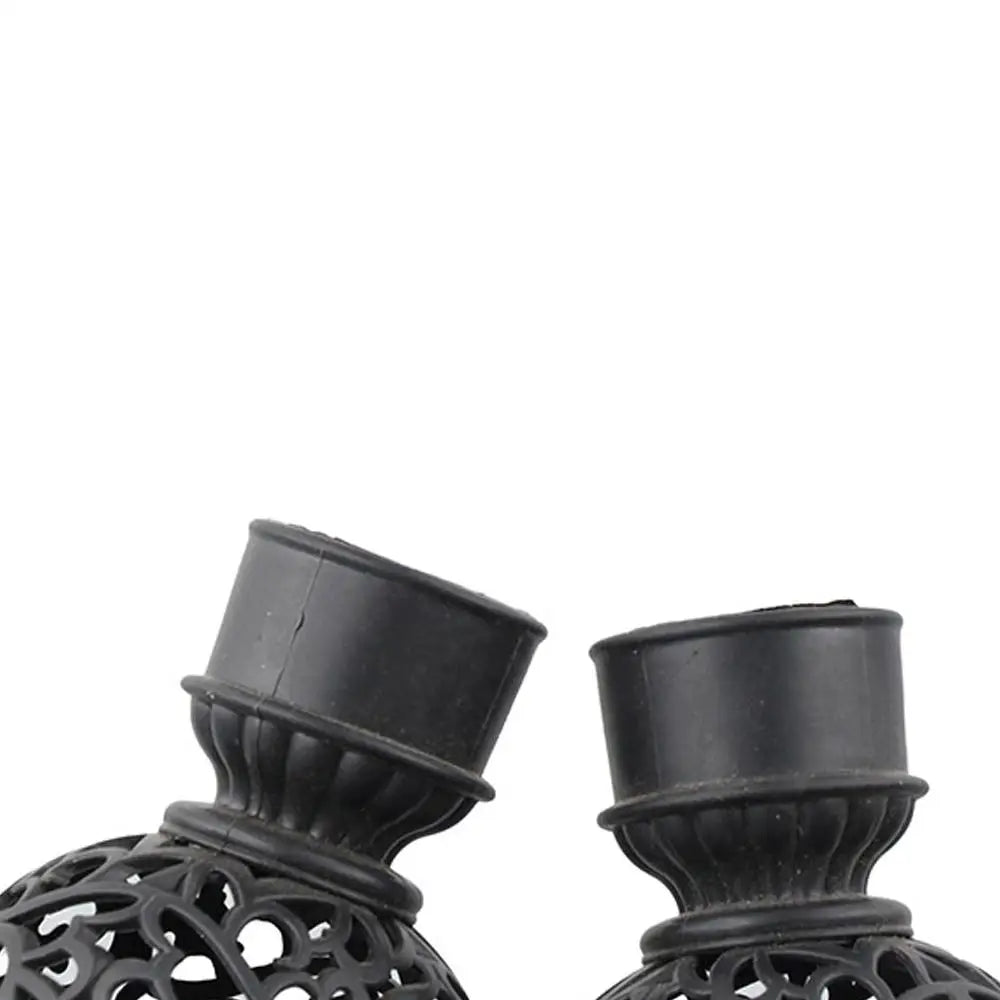2pcs Decorative Curtain Rod Finials Hollow Out Drapery End Caps Curtain Rod Finials Babs